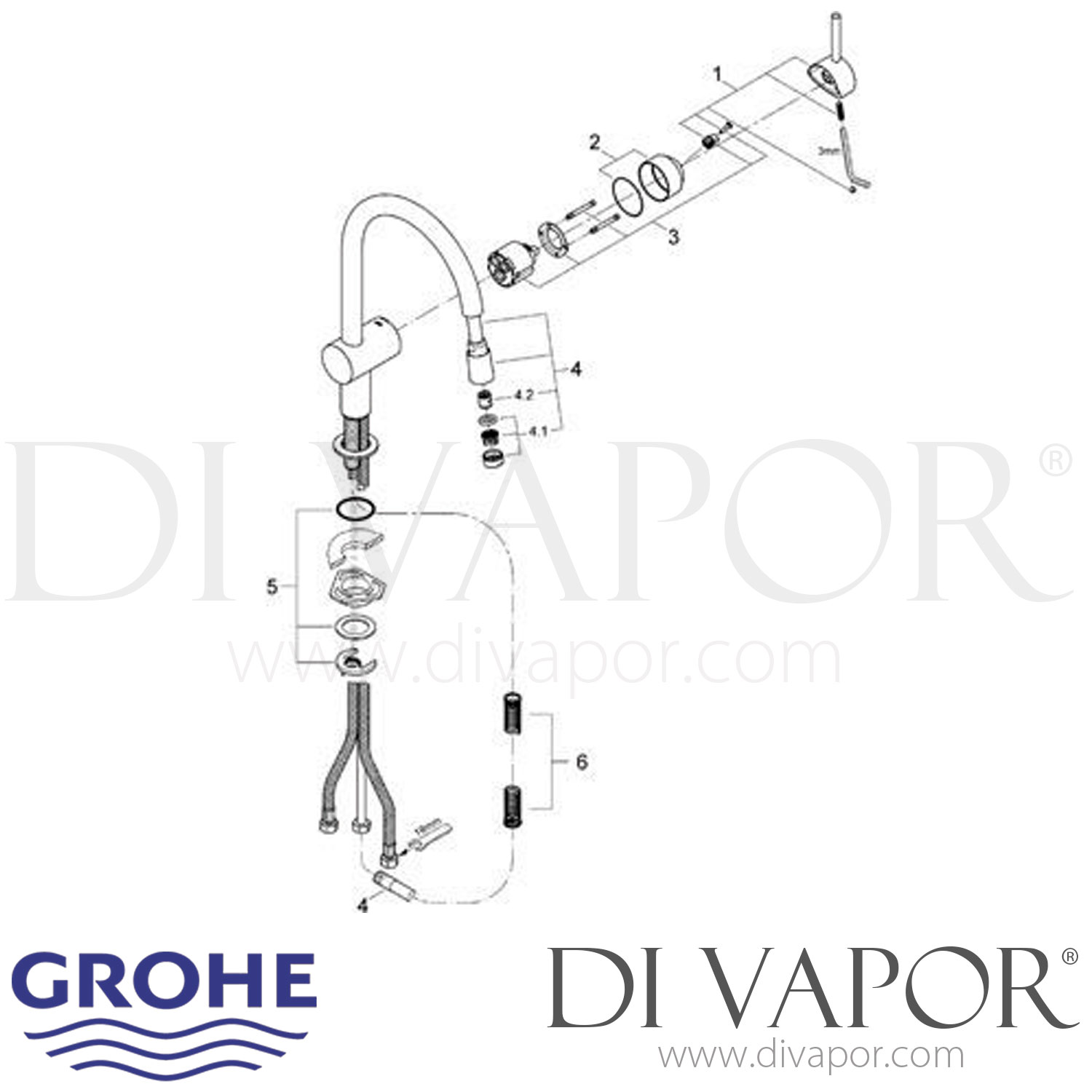 Grohe 32918 Minta SingleLever Sink Mixer (1/2 Inch) Spare Parts