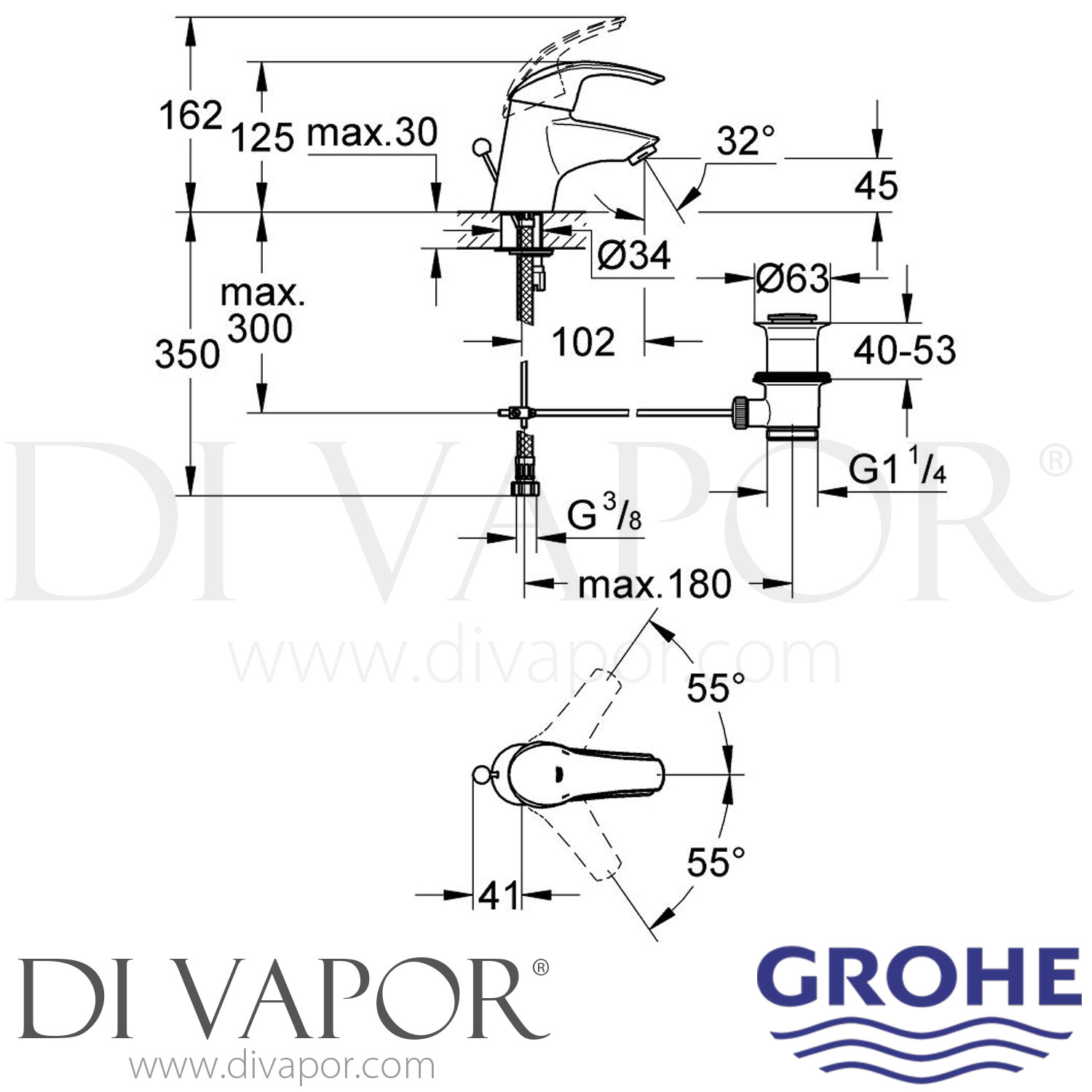 GROHE Eurosmart 2015 OHM sink C-spout - 3320200D : Buy Online at Best Price in KSA - Souq is now