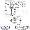 Grohe Europlus Single-Lever Sink Mixer Dimensions