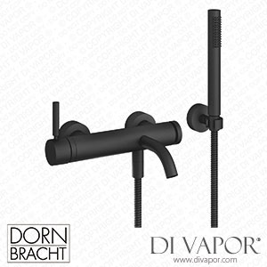 Dornbracht Meta Single-Lever Bath Mixer for Wall Mounting with Hand Shower Set - Matte Black 33 233 660-33 Spare Parts