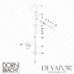 Dornbracht Mem Single-Lever Basin Mixer with Pop-Up Waste - Brushed Dark Platinum 33 502 782-99 Spare Parts