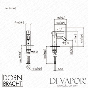 Dornbracht Vaia Single-Lever Basin Mixer without Pop-Up Waste - Brushed Platinum 33 522 809-06 Spare Parts