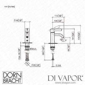 Dornbracht Vaia Single-Lever Basin Mixer without Pop-Up Waste - Platinum 33 522 809-08 Spare Parts