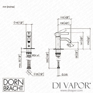 Dornbracht Vaia Single-Lever Basin Mixer without Pop-Up Waste - Brushed Dark Platinum 33 522 809-99 Spare Parts