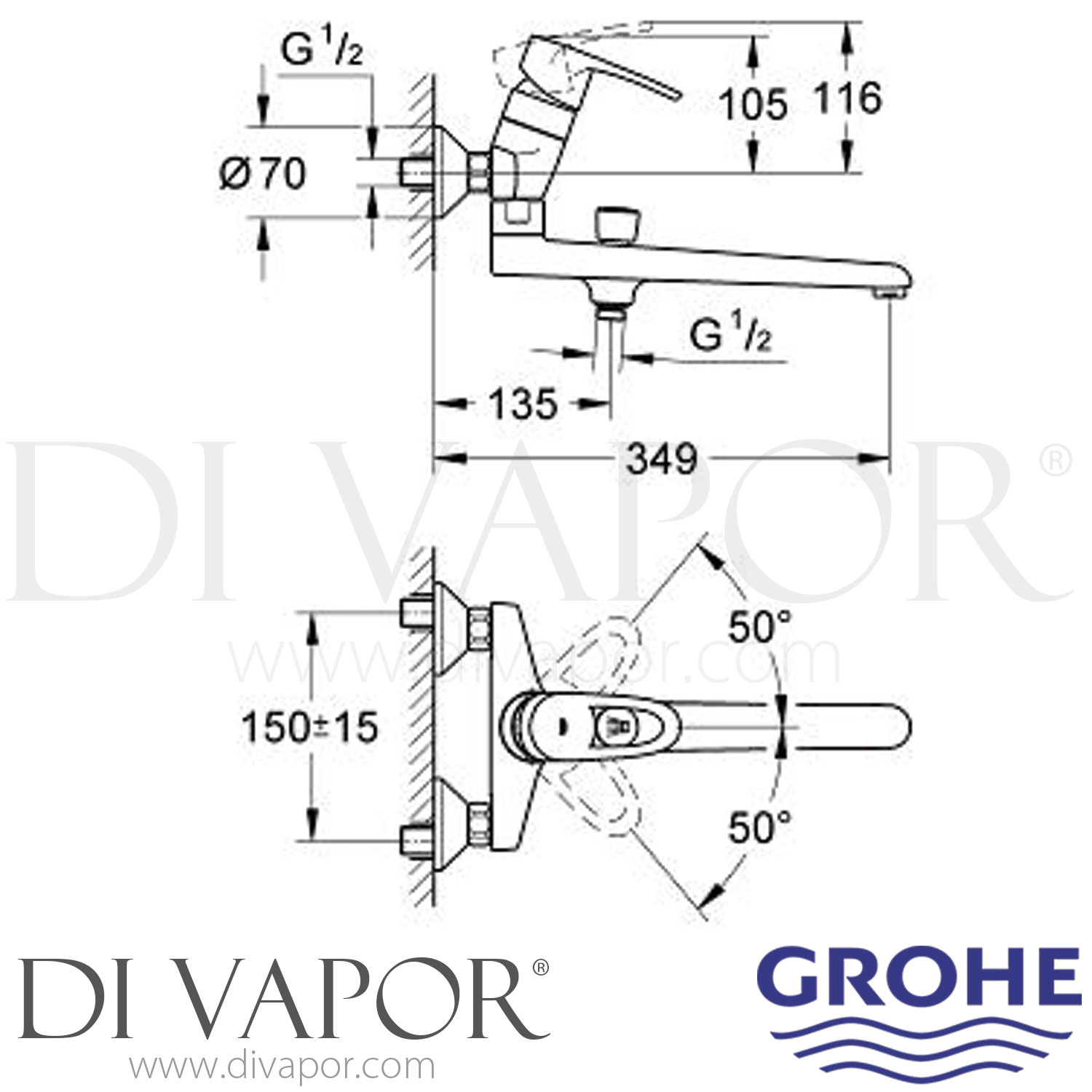 Grohe 33082001 Europlus (20052009) Solid Basin Mixer Spare Parts