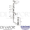 Grohe 33122000 Mixer Spare Tech Diagram