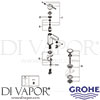 Grohe 33163003 Mixer Spare Tech Diagram