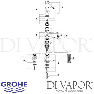 Grohe 33281 Eurosmart Sink Mixer Kitchen Tap Spare Parts