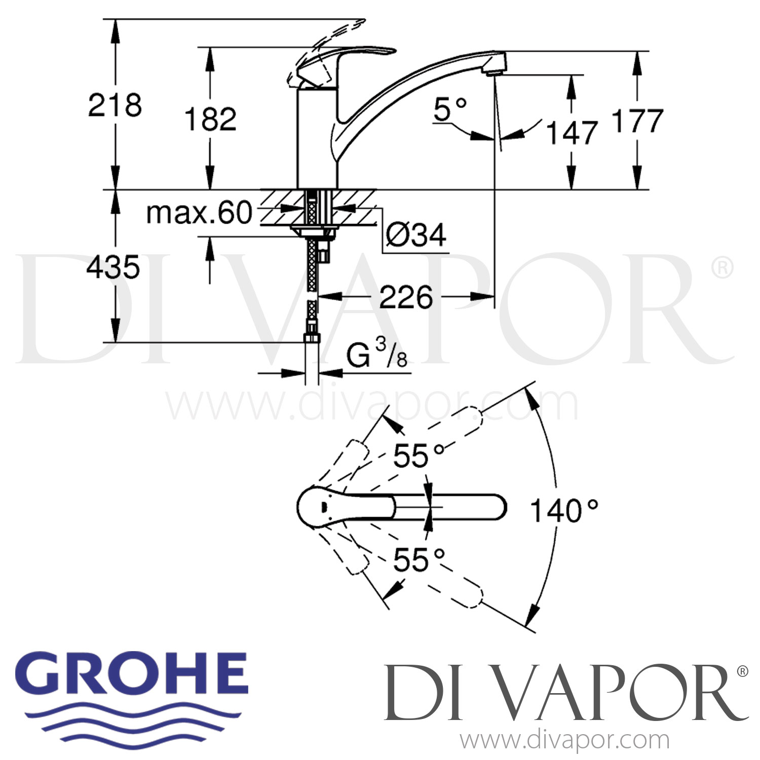 Grohe 33281002 Eurosmart Kitchen Tap Spare Parts