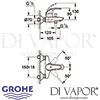 Grohe Eurosmart Single-Lever Bath Shower Mixer Dimensions