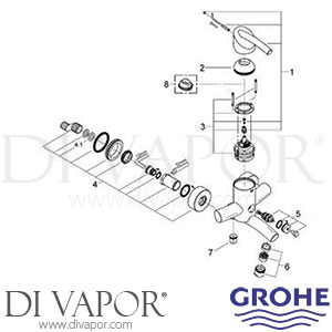 Grohe 33349 Tenso Single Lever Bath Shower Mixer (1/2 Inch) Spare Parts