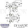 Grohe Eurodisc Manual Wall-Mounted Bath Shower Mixer Dimensions