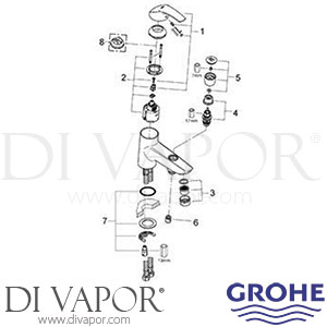 Grohe 33412 Eurosmart Single Lever Bath / Shower Mixer Spare Parts
