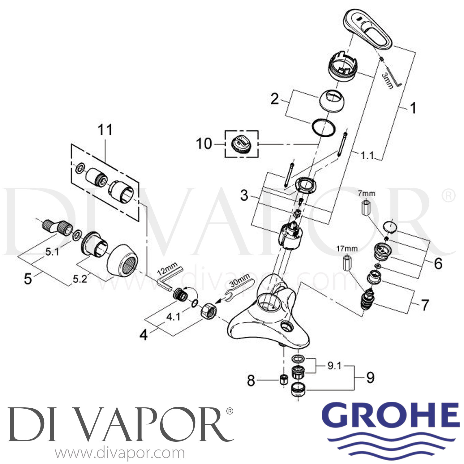 Grohe 33539000 Europlus (19972009) Single Lever Bath Shower Mixer