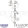 Grohe Eurostyle Cosmopolitan Single-Lever Basin Mixer S-Size Spares