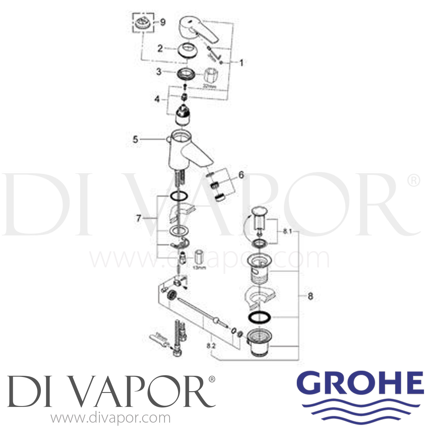 Grohe 33558 Eurostyle Basin Mixer Tap Spare Parts