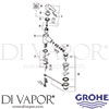 Grohe 33565 Mixer Spare Tech Diagram