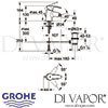 Grohe Eurostyle Single-Lever Bidet Mixer S-Size Dimensions