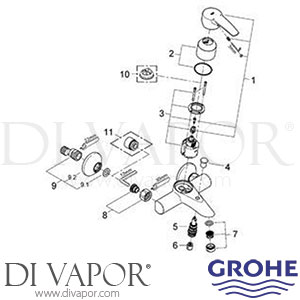 Grohe 33591 Eurostyle Bath/Shower Mixer Tap Spare Parts