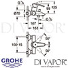 Grohe Eurostyle Single-Lever Bath Shower Mixer Dimensions