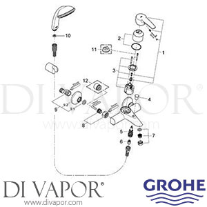 Grohe 33592 Eurostyle Bath / Shower Mixer Spare Parts