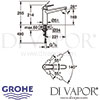 Grohe Eurodisc Cosmopolitan Single-Lever Sink Mixer Tap Dimensions