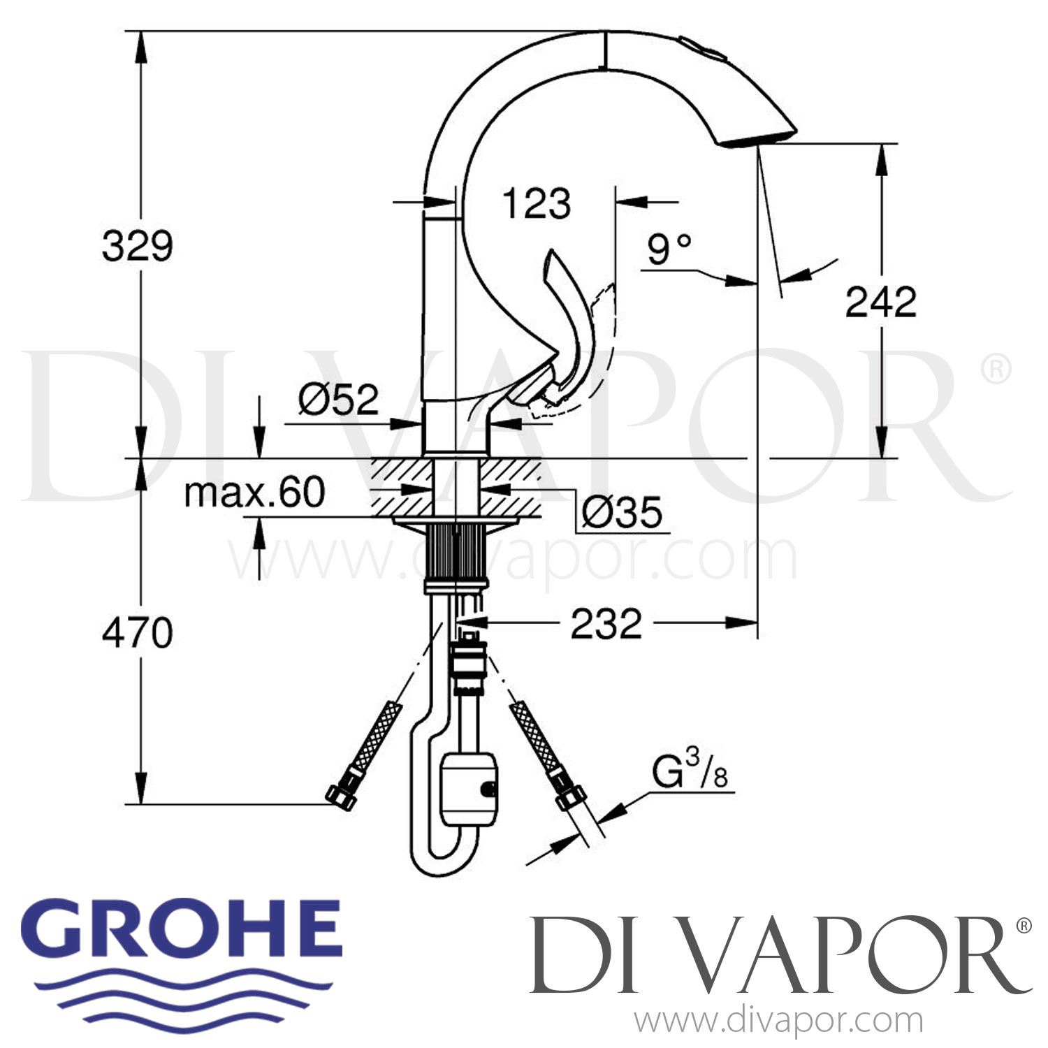 Grohe 33782SD0 K4 SingleLever Sink Mixer Spare Parts