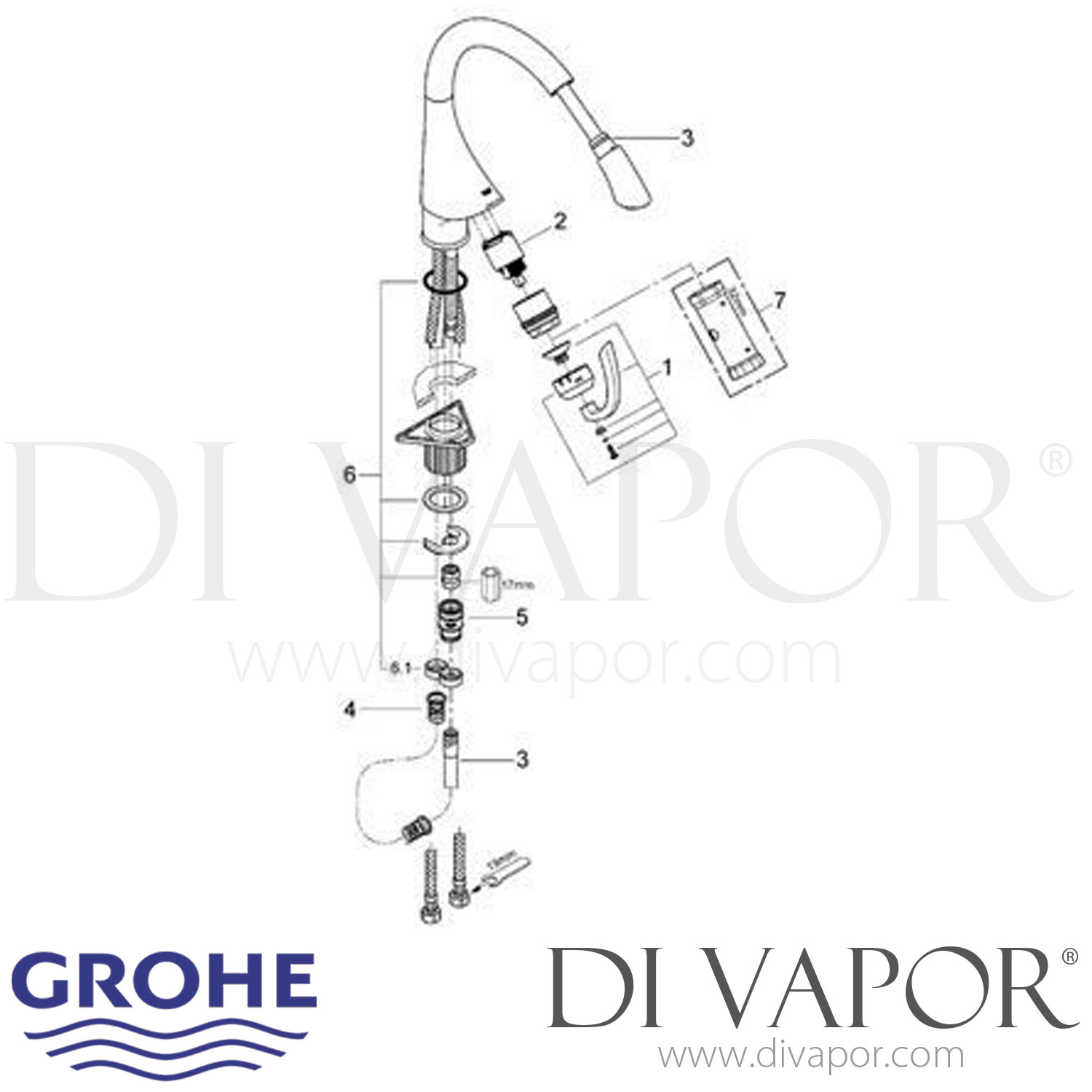 Grohe 33786 K4 Sink Mixer (1/2 Inch) Spare Parts