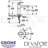 Grohe Europlus Single-Lever Sink Mixer Dimensions