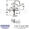 Grohe Eurostyle Cosmopolitan Single-Lever Sink Mixer Tap Dimensions