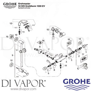 Grohe 34 025 Grohmaster Grohtherm 1000 EV Shower Spare Parts