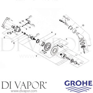 Grohe 34 031 Grohmaster Avensys Thermostatic Dual (1/2 Inch) Shower Spare Parts