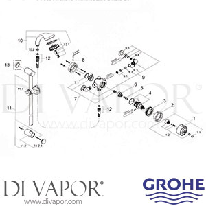 Grohe 34 033 Grohmaster Avensys Thermostatic Single EV Shower Valve Spare Parts