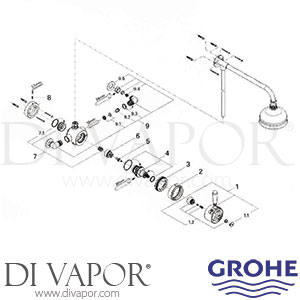 Grohe 34 044 Grohmaster Avensys Trad. Thermostatic Single (1/2 Inch) Shower Spare Parts