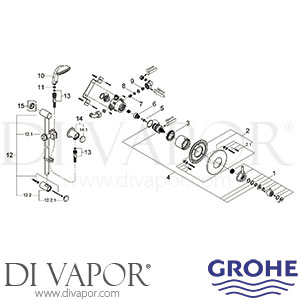 Grohe 34 224 and 34 225 Avensys Mixing Valve Shower Spare Parts