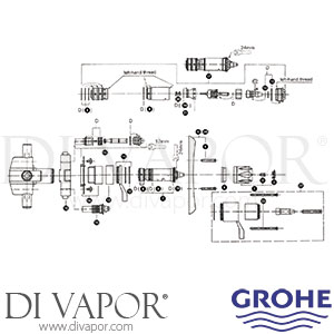 Grohe 34 422 and 34 422G Grohmix Concealed Thermostatic Shower Mixer Spare Parts