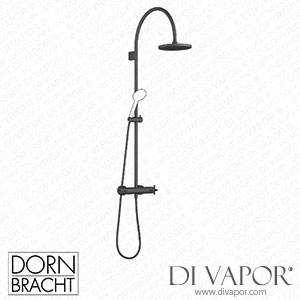 Dornbracht Tara Shower Pipe with Shower Thermostat without Hand Shower - Matte Black 34 458 892-33 Spare Parts