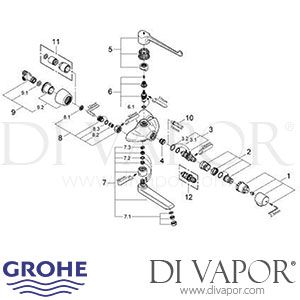 Grohe 34020 Grohtherm Ergomix Thermostat Basin Mixer (1/2 Inch) Spare Parts