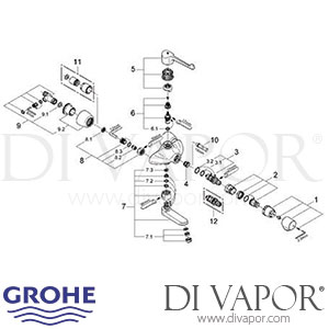 Grohe 34021 Grohtherm Ergomix Thermostat Basin Mixer Spare Parts
