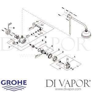 Grohe 34044000 Avensys Traditional Single Control Exposed Shower Spare Parts