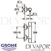 Grohe Grohtherm 1000 Cosmopolitan M Thermostatic Shower Mixer Dimensions