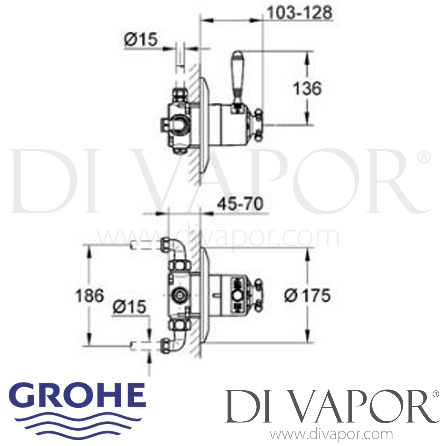 Grohe 34114IL0 Avensys Traditional Concealed Shower Valve Spare Parts