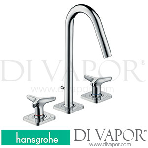 Hansgrohe 34135000 AXOR Citterio M 3-Hole Basin Mixer 160 with Star Handles, Escutcheons and Pop-Up Waste Set 06/11 - 12/19 Spare Parts