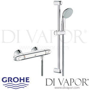 Grohe 34151003 Grohtherm 1000 Thermostatic Shower Mixer (1/2 Inch) with Shower Set Spare Parts