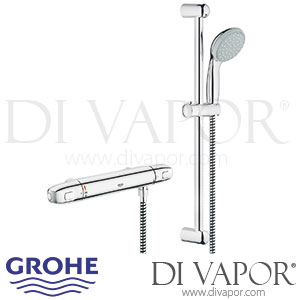 Grohe 34152003 Grohtherm 1000 Thermostatic Shower Mixer (1/2 Inch) with Shower Set Spare Parts