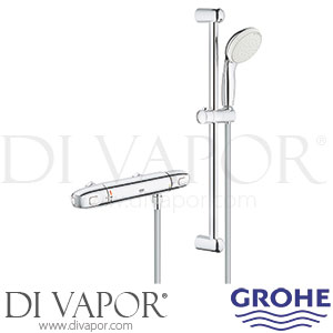 Grohe 34153004 Grohtherm 1000 Thermostatic Shower Mixer (1/2 Inch) with Shower Set Spare Parts
