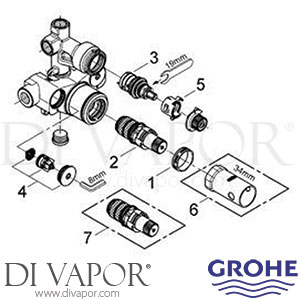 Grohe 34212 Concealed Body for THM Thermostat for Bath Mixer (1/2 Inch) Spare Parts