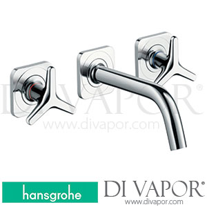 Hansgrohe 34215990 AXOR Citterio M 3-Hole Basin Mixer for Concealed Installation Wall-Mounted with Spout 166 Mm, Star Handles and Escutcheons >01/17 Spare Parts