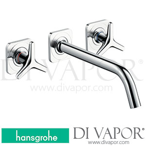 Hansgrohe 34217000 AXOR Citterio M 3-Hole Basin Mixer for Concealed Installation Wall-Mounted with Spout 226 Mm, Star Handles and Escutcheons 06/11 - 12/20 Spare Parts
