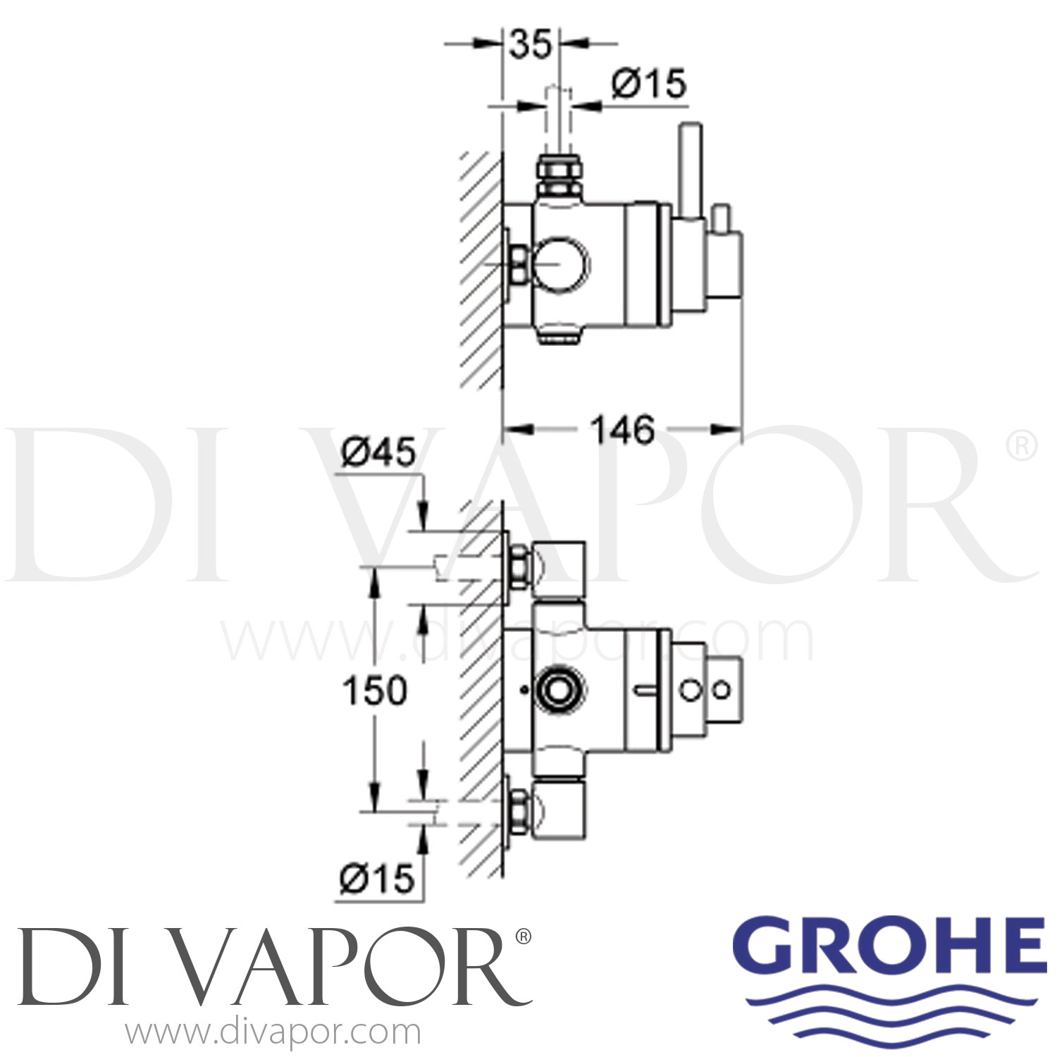 Grohe 34222000 Avensys Modern Exposed Dual Control Shower Mixer Spare Parts
